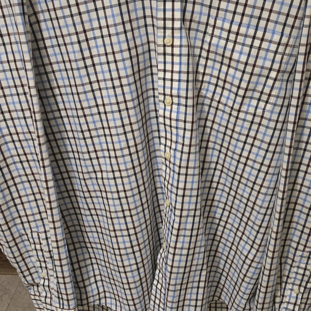 Arrow Men's Blue and Brown Plaid Shirt